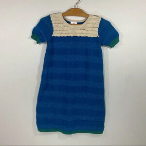3 for $20 Hanna Andersson Blue Metallic Detail Striped Dress